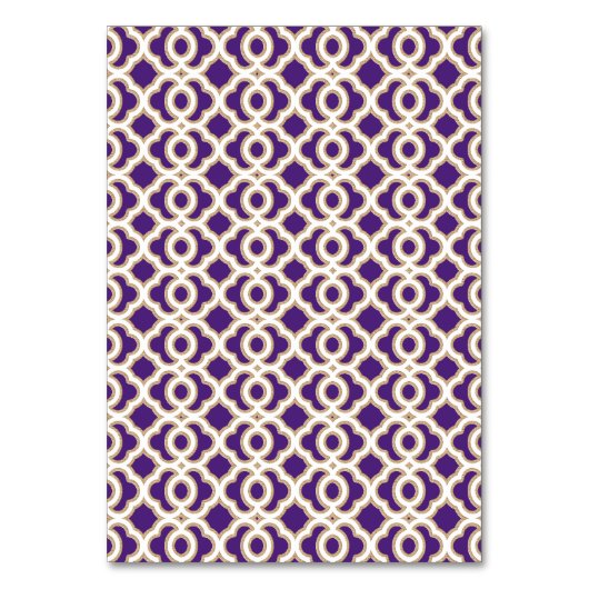 DIY Lila Gold marokkanische Klappüberzieher-Platzk Tischnummer (Rückseite)