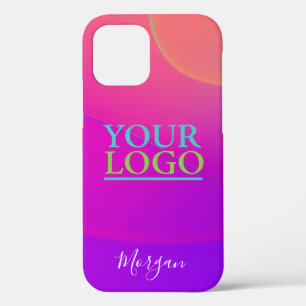 DIY-Logo, Kunstfoto gebogene Farbformen Name Weiß Case-Mate iPhone Hülle