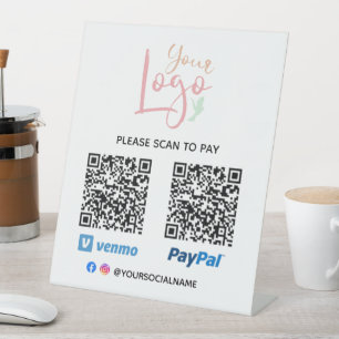 DIY Logo Scan to Pay Pedestal Sign Sockelschild