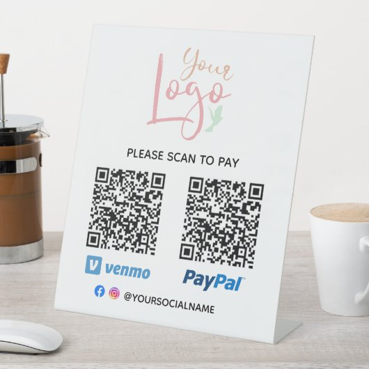 DIY Logo Scan to Pay Pedestal Sign Sockelschild (In Situ)