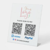 DIY Logo Scan to Pay Pedestal Sign Sockelschild (Vorderseite)
