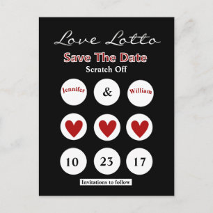 DIY Lotto Scratch Off Save the Date Postkarte
