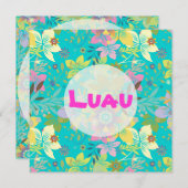 DIY / luau, anpassbare Hintergrund-/Textfarben Einladung (Vorne/Hinten)