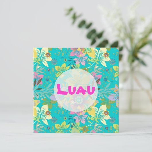 DIY / luau, anpassbare Hintergrund-/Textfarben Einladung (Stehend Vorderseite)