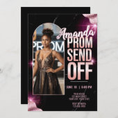 DIY Luxuriöse Prom abschicken schwarz rosa Marmor Einladung (Vorne/Hinten)