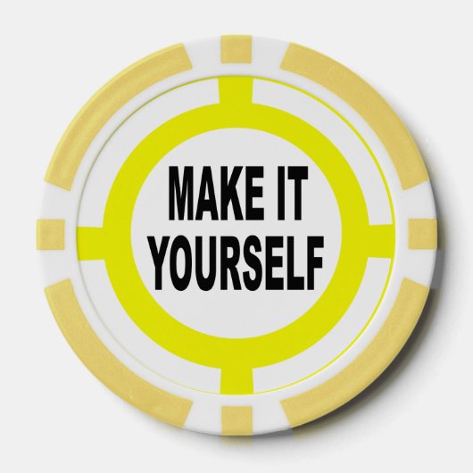 DIY macht es sich weiß und gelb Pokerchips (Vorderseite)