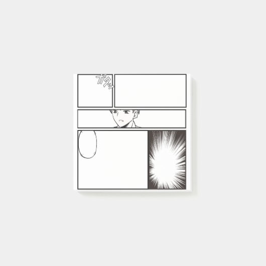  DIY Manga Comic Strip – Blank Panel with Japanes Post-it Klebezettel (Vorderseite)