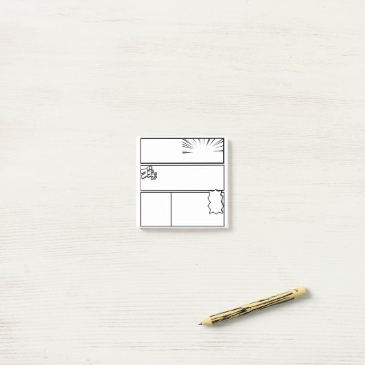  DIY Manga Panel 3– Customizable Japanese Comic  Post-it Klebezettel (Auf Schreibtisch)