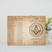 DIY Masonic Program Template Freemason Stationery (Stehend Vorderseite)