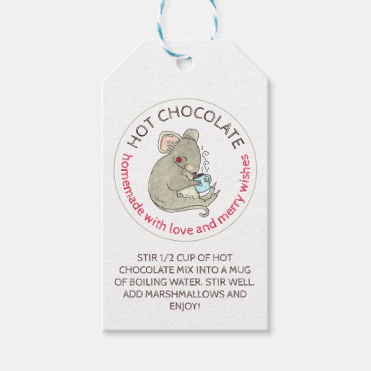 DIY Maus hausgemachte Hot Chocolate Geschenkanleit Geschenkanhänger (Vorderseite)