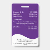DIY-Mitarbeiter-ID-Karte lila Waage Ausweis (Rückseite)