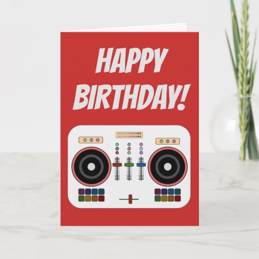 DIY Modern DJ Birthday Card Karte (Vorderseite)