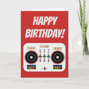 DIY Modern DJ Birthday Card Karte