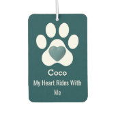 DIY Modern Elegant Dog Paw Heart Funny Pet Lovers Autolufterfrischer (Vorderseite)