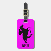 DIY Monogram Black Race Pferd auf beliebiger Farbe Gepäckanhänger (Vorderseite vertikal)