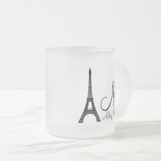 DIY Monogram Eiffelturm Mattglastasse (VorderseiteRechts)