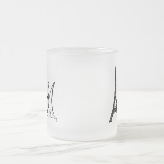 DIY Monogram Eiffelturm Mattglastasse (Mittel)