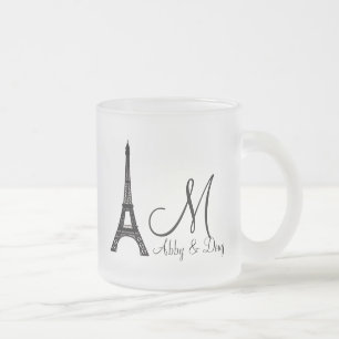 DIY Monogram Eiffelturm Mattglastasse