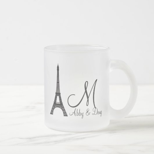 DIY Monogram Eiffelturm Mattglastasse (Rechts)