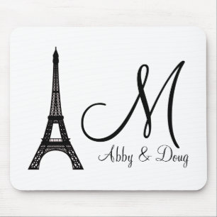 DIY Monogram Eiffelturm Mousepad