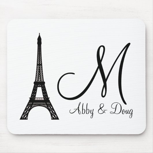 DIY Monogram Eiffelturm Mousepad (Vorne)