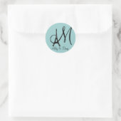 DIY Monogram Eiffelturm Runder Aufkleber (Tasche)