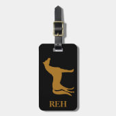 DIY Monogram Matte Gold Pferd auf beliebiger Farbe Gepäckanhänger (Vorderseite vertikal)