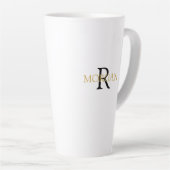 DIY Monogram & Name, einfaches Design, Schwarz & G Milchtasse (Rechte Ecke)