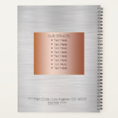 DIY Monogram Name Profession Date Rose Gold Silver Planer (Rückseite)