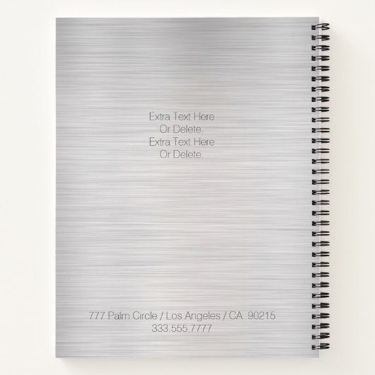 DIY Monogram Name Professionals Date, Blk Gray Sil Notizblock (Rückseite)