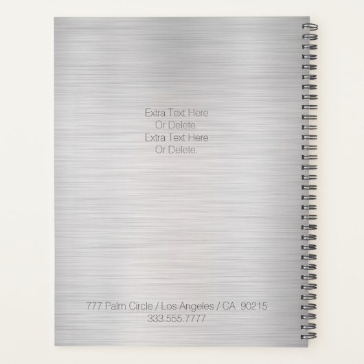 DIY Monogram Name Professionals Date, Blk Gray Sil Planer (Rückseite)