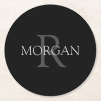 DIY Monogram & Name, trendy Black mit grauem Text