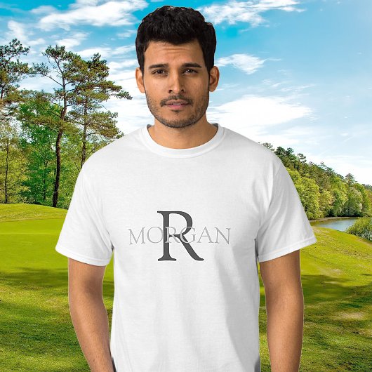 DIY Monogram & Name, trendy Design mit grauem Text T-Shirt