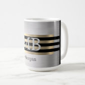 DIY Monogram & Name Yel Gold Bürstenstahl schwarz  Kaffeetasse (VorderseiteRechts)