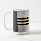 DIY Monogram & Name Yel Gold Bürstenstahl schwarz  Kaffeetasse (Links)