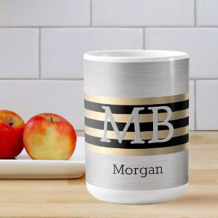 DIY Monogram & Name, Yel Gold gebürsteter Stahl Sc Kaffeetasse