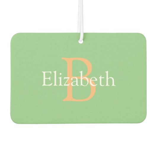 DIY Monogram & Name, Yel oder & White Text auf Sen Autolufterfrischer (Vorderseite)