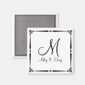 DIY Monogram Vorlage mit dekorativem Rand Magnet (Vorderseite/Rückseite)