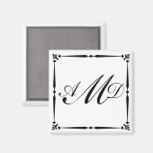 DIY Monogram Vorlage mit dekorativem Rand Magnet (Vorderseite/Rückseite)