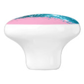 DIY Monogram, weißer Schwarz, Stardust Brush Strok Keramikknauf (Seitenansicht)