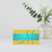 DIY Monogramm + Hintergrundfarbe Visitenkarte (Stehend Vorderseite)