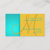 DIY Monogramm + Hintergrundfarbe Visitenkarte (Rückseite)
