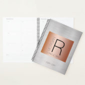 DIY-Monogramm Name Beruf Datum Roségold Silber Planer (Anzeige)