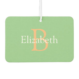 DIY-Monogramm & Name, Gelb Or & Weißer Text auf Sa Autolufterfrischer