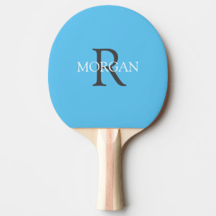 DIY-Monogramm & Name, grauer und weißer Text, Himm Tischtennis Schläger
