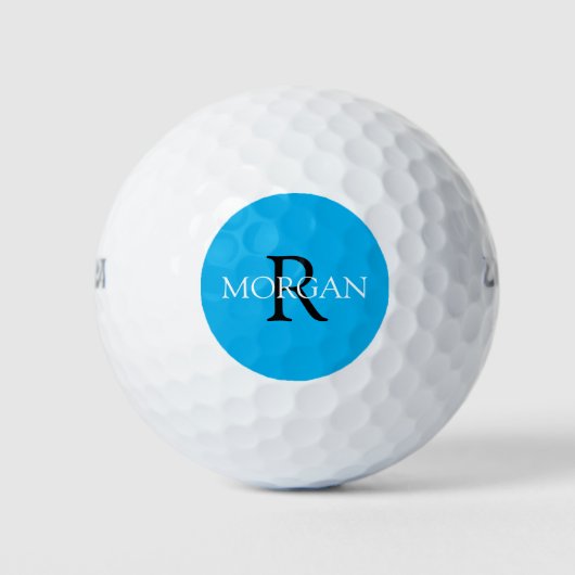 DIY-Monogramm & Name, schwarzer und weißer Text, H Golfball (Vorderseite)
