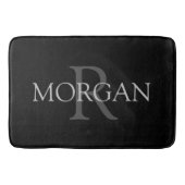 DIY Monogramm und Name, klassisch schwarz mit grau Badematte (Vorderseite)
