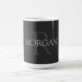 DIY Monogramm und Name, klassisch schwarz mit grau Kaffeetasse (Mittel)