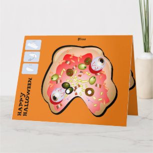 DIY Monster Paper Mask Halloween XL Card Pizza Karte