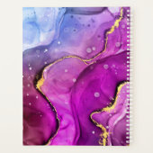 DIY Name/Datum Fuchsia Gold Tinte Abstrakt Planer (Rückseite)